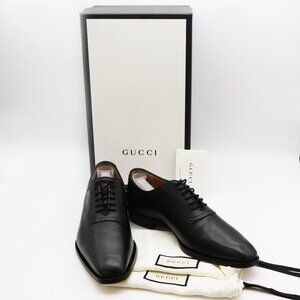Gucci Black Leather Lace-up Oxford Shoes